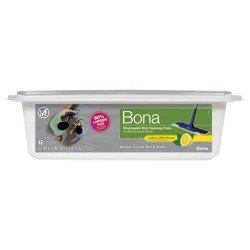 Bona Disposable Wet Cleaning Pads for Hard-Surface Floors with Lemon Mint 12 Ct