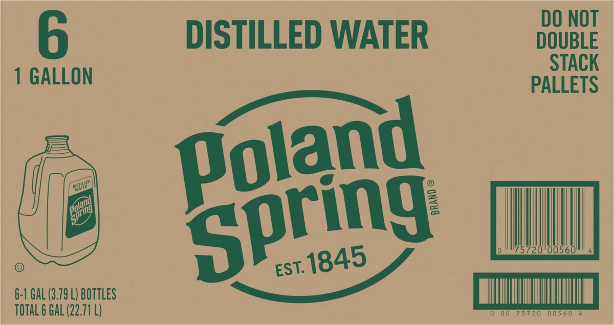 slide 6 of 8, Poland Spring Brand Distilled Water, 1-gallon plastic jugs (Pack of 6) - 1 g, 1 g