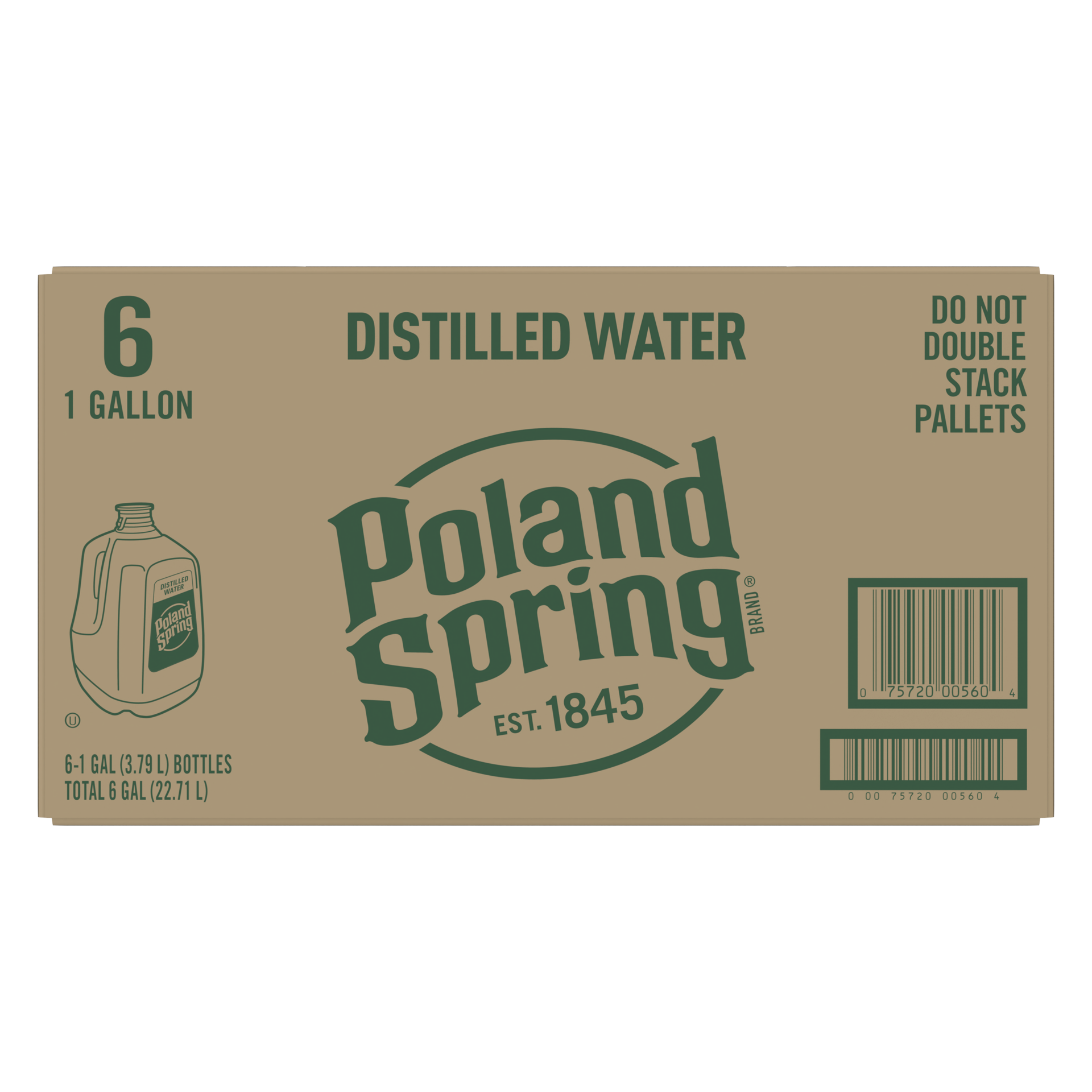 slide 1 of 8, Poland Spring Brand Distilled Water, 1-gallon plastic jugs (Pack of 6) - 1 g, 1 g