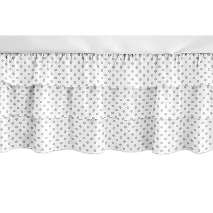 slide 1 of 1, Sweet Jojo Designs Polka Dot Crib Skirt - Grey/White, 1 ct