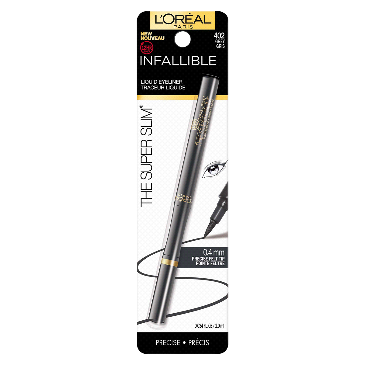 slide 1 of 2, L'Oréal Infallible Super Slim Liner - 402 Grey, 0.0034 fl oz
