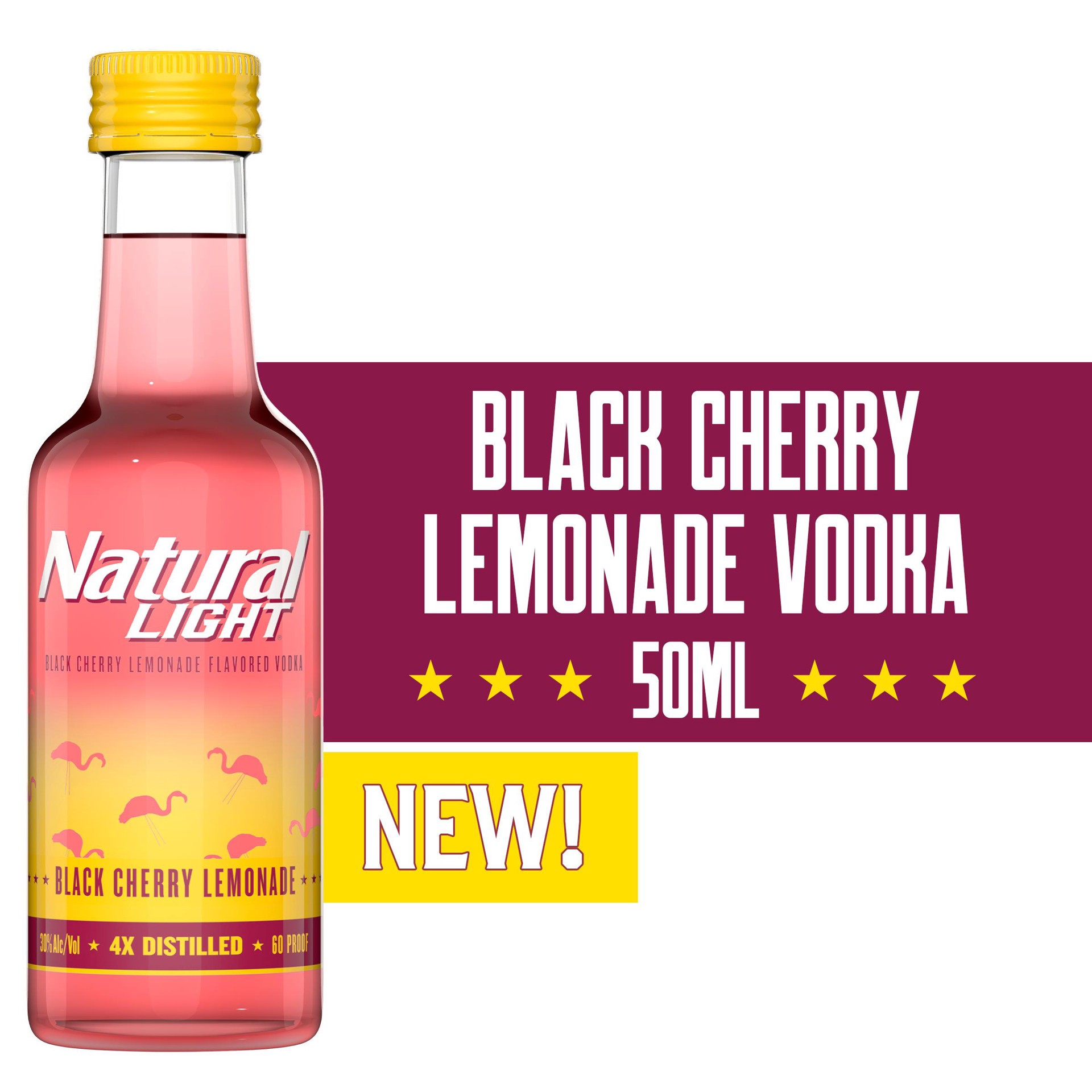 slide 7 of 7, Natural Light Vodka, Black Cherry Lemonade Flavored Vodka, 50 mL Bottle, 50 ml