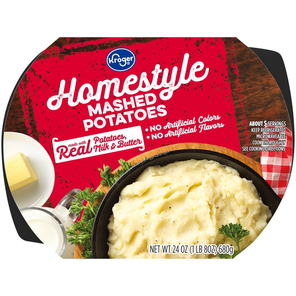 slide 1 of 1, Kroger Homestyle Mashed Potatoes, 24 oz