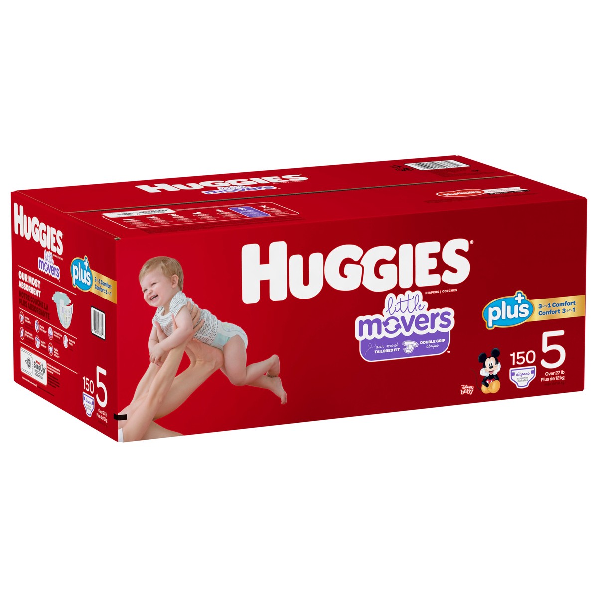 slide 2 of 6, Huggies Little Movers Disney Baby Diapers Size 5 (Over 27 lb) 150 ea, 