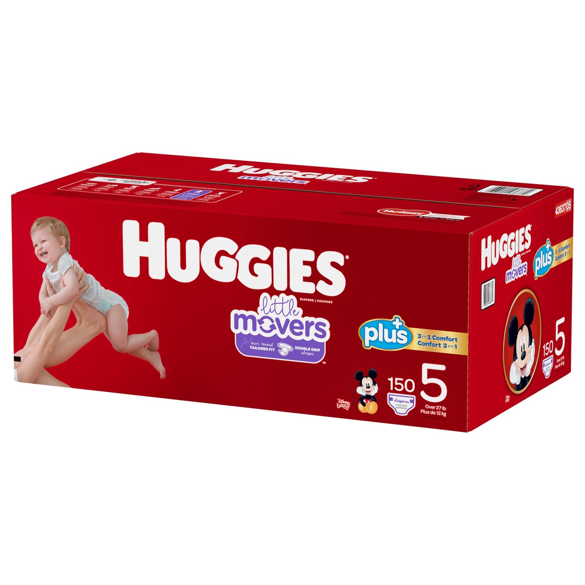 slide 3 of 6, Huggies Little Movers Disney Baby Diapers Size 5 (Over 27 lb) 150 ea, 