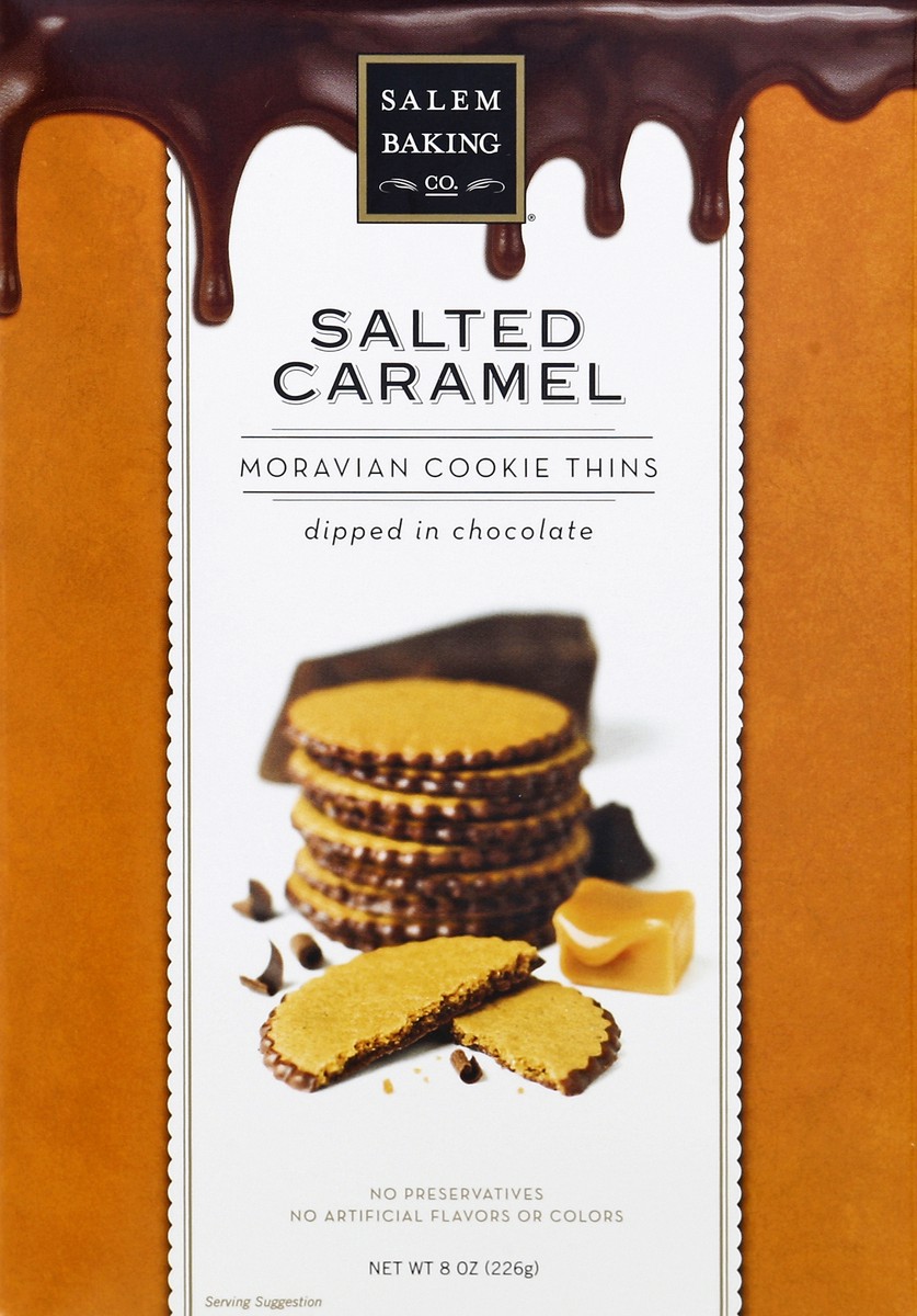 slide 4 of 4, Salem Baking Moravian Chocolate Seasalt Cookie Thins, 8 oz