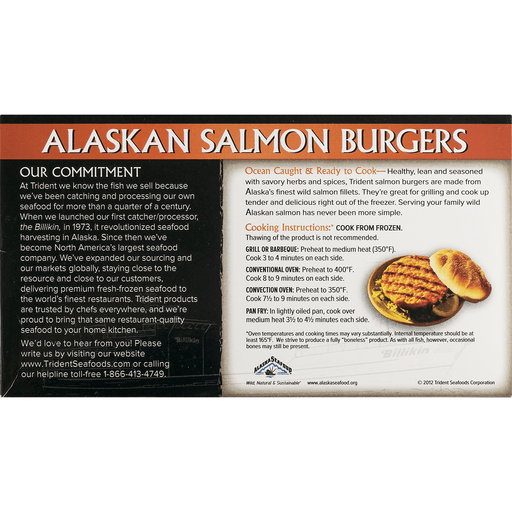 Trident Seafoods Alaskan Salmon Burgers 4 Ct; 11.2 Oz | Shipt