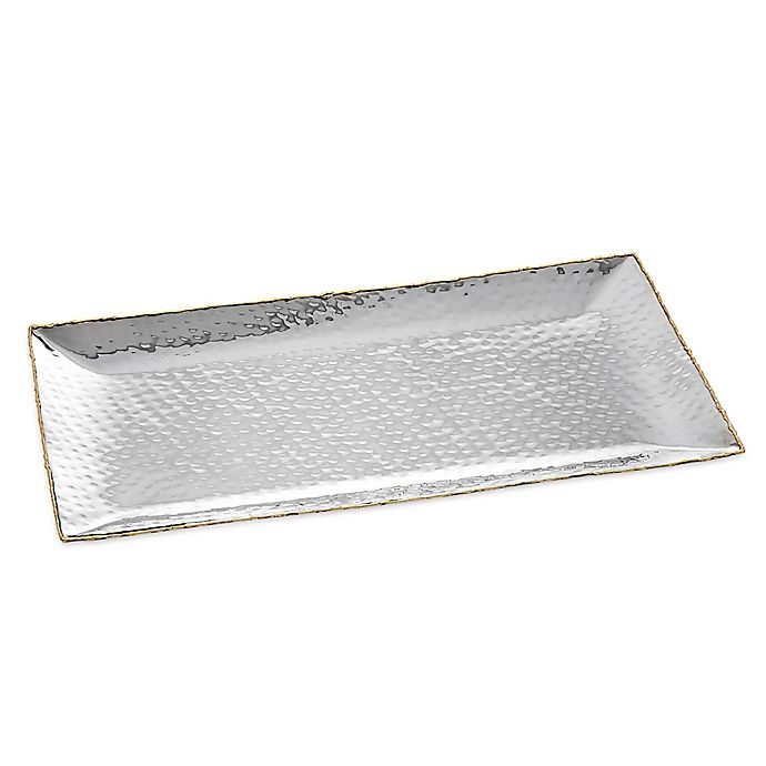 slide 1 of 1, Godinger Artisan Loft Hammered Rectangular Tray, 14 in