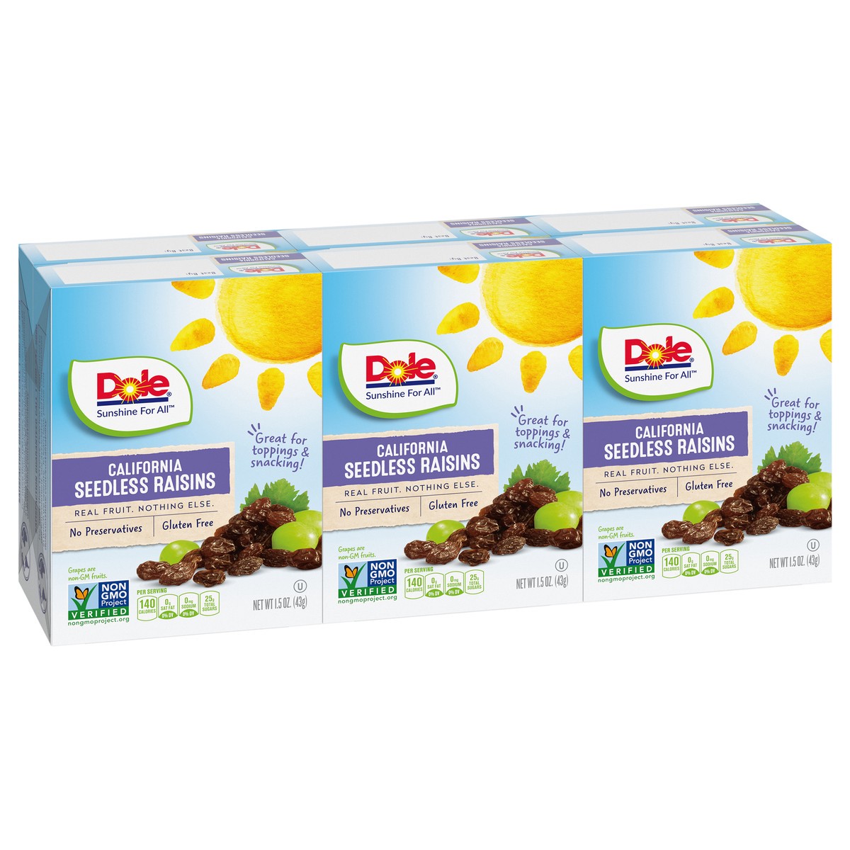 slide 6 of 11, Dole Raisins, 6 ct