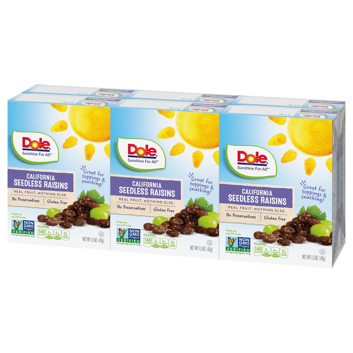 slide 3 of 11, Dole Raisins, 6 ct