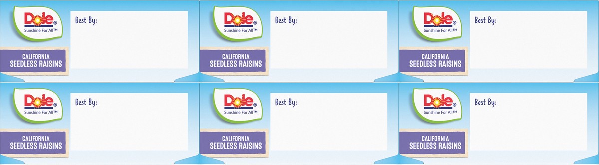 slide 5 of 11, Dole Raisins, 6 ct