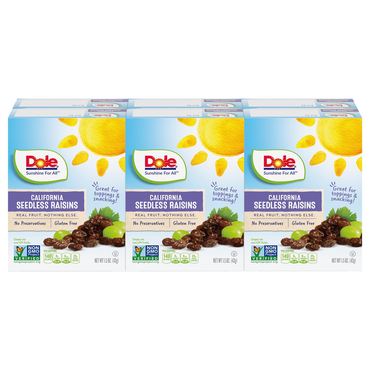 slide 4 of 11, Dole Raisins, 6 ct