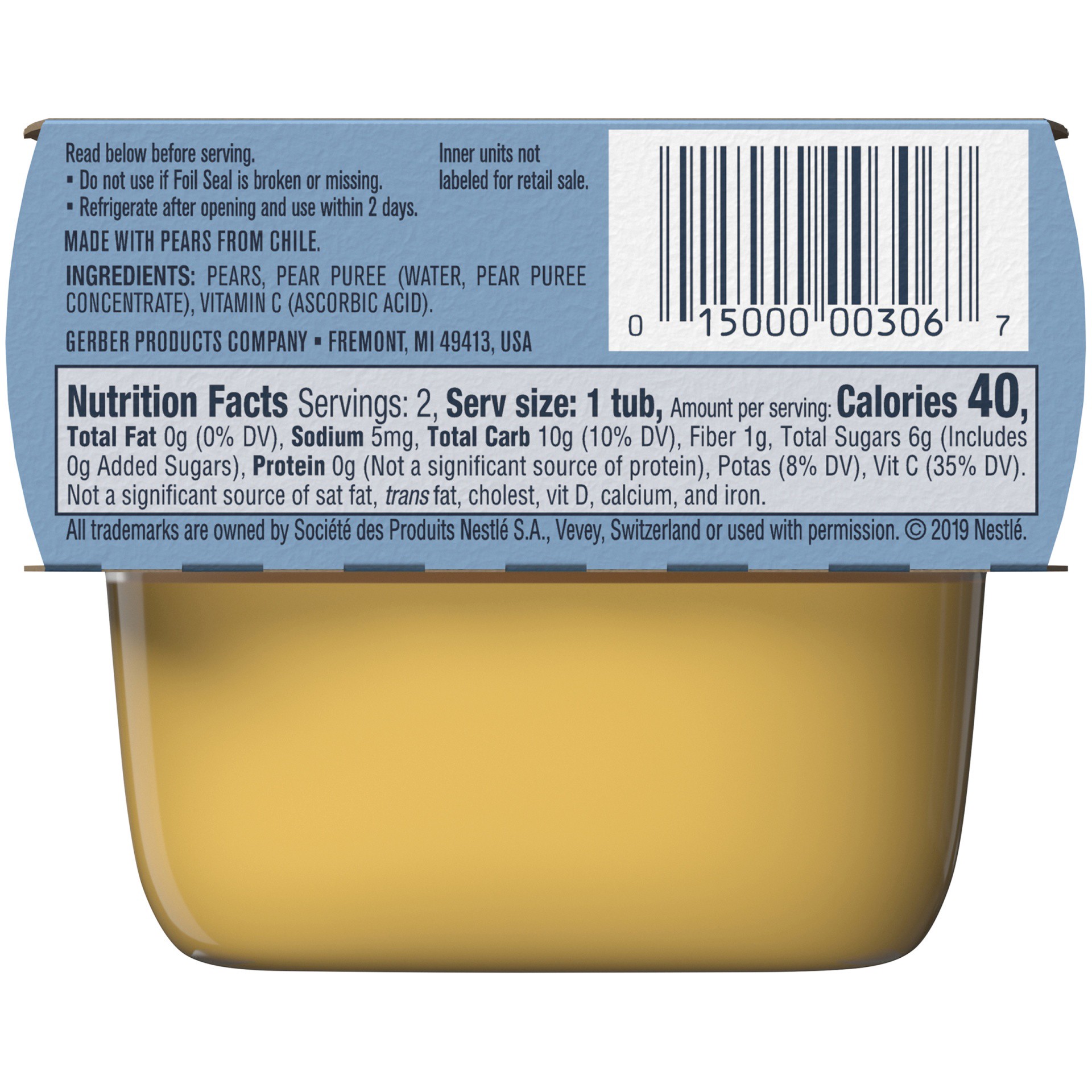 slide 6 of 9, Gerber Gerb 1st Pears, 4 oz