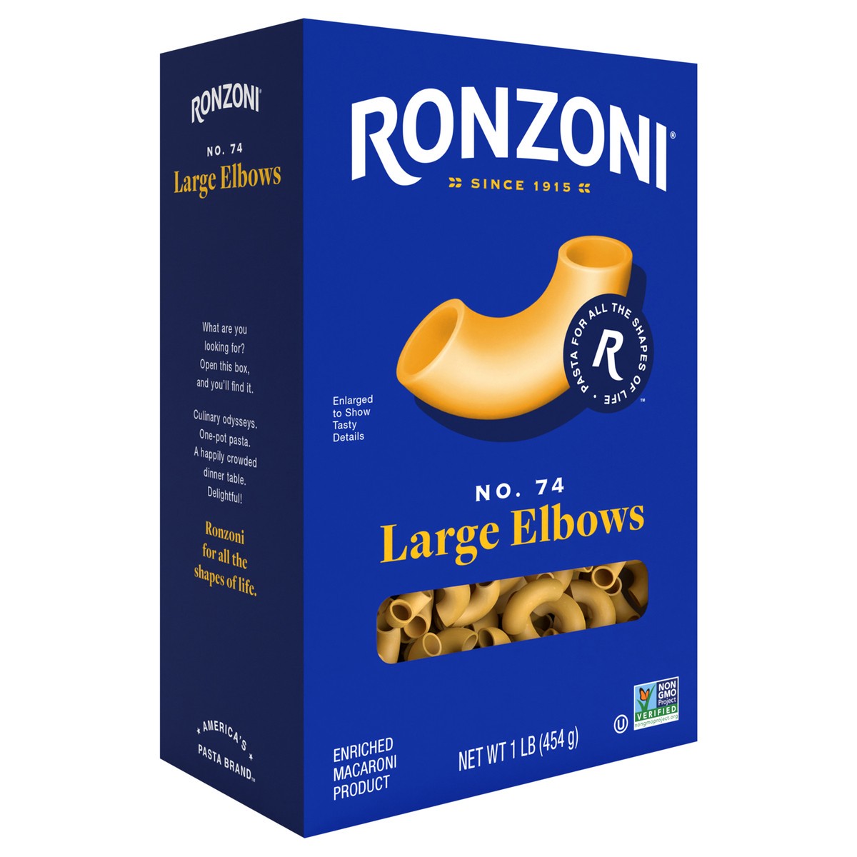 slide 2 of 9, Ronzoni Large Elbows, 16 oz, Non-GMO Macaroni Pasta, 1 lb