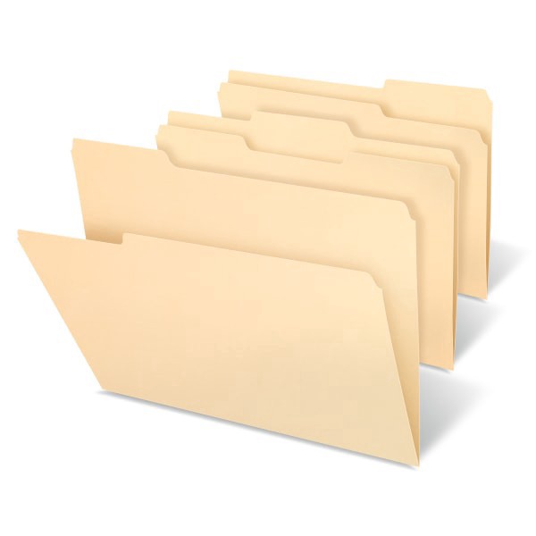 slide 2 of 3, Office Depot® Brand File Folders, 1/3 Cut, Legal Size, 30% Recycled, Manila, Pack Of 100, 100 ct