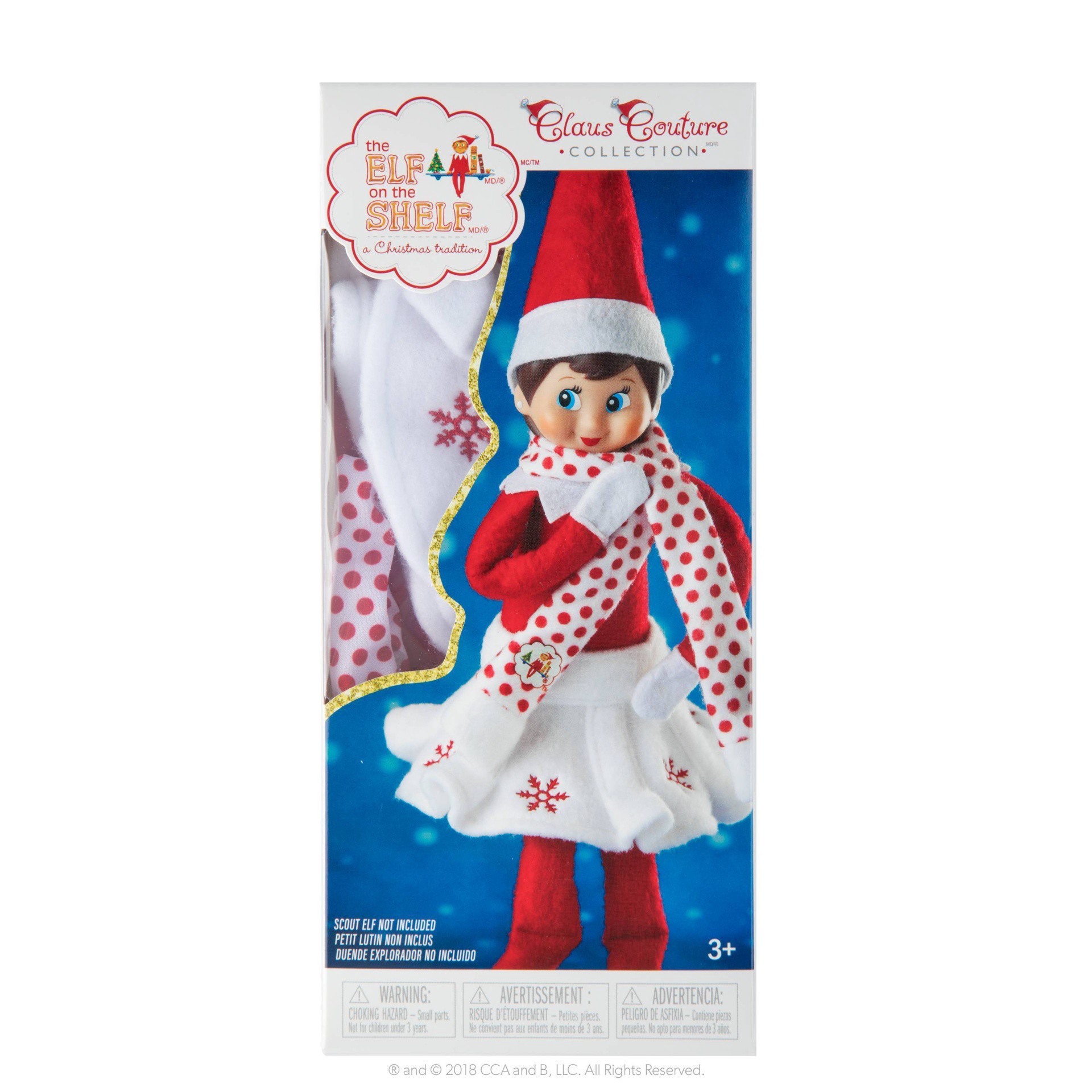 slide 1 of 6, Elf on the Shelf Claus Couture Snowflake Skirt & Scarf, 1 ct