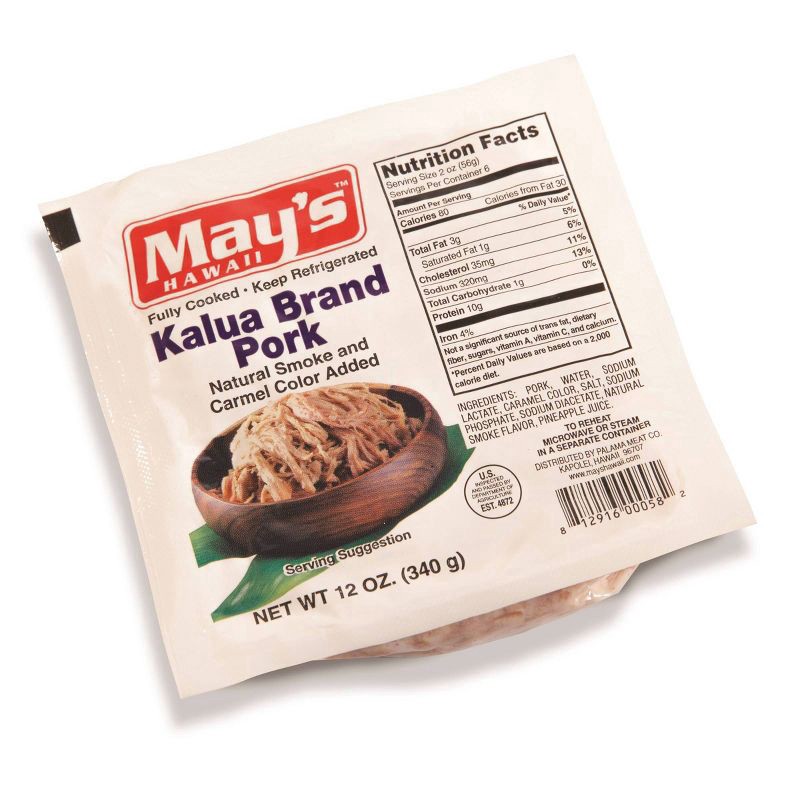 slide 1 of 3, May's Hawaii May's Kalua Pork, 12 oz