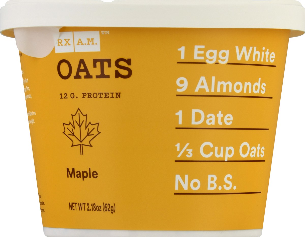 slide 6 of 9, RX A.M. Oats Oat Cup, Maple, 12g Protein, 2.18oz Cup, 1 Count, 2.18 oz