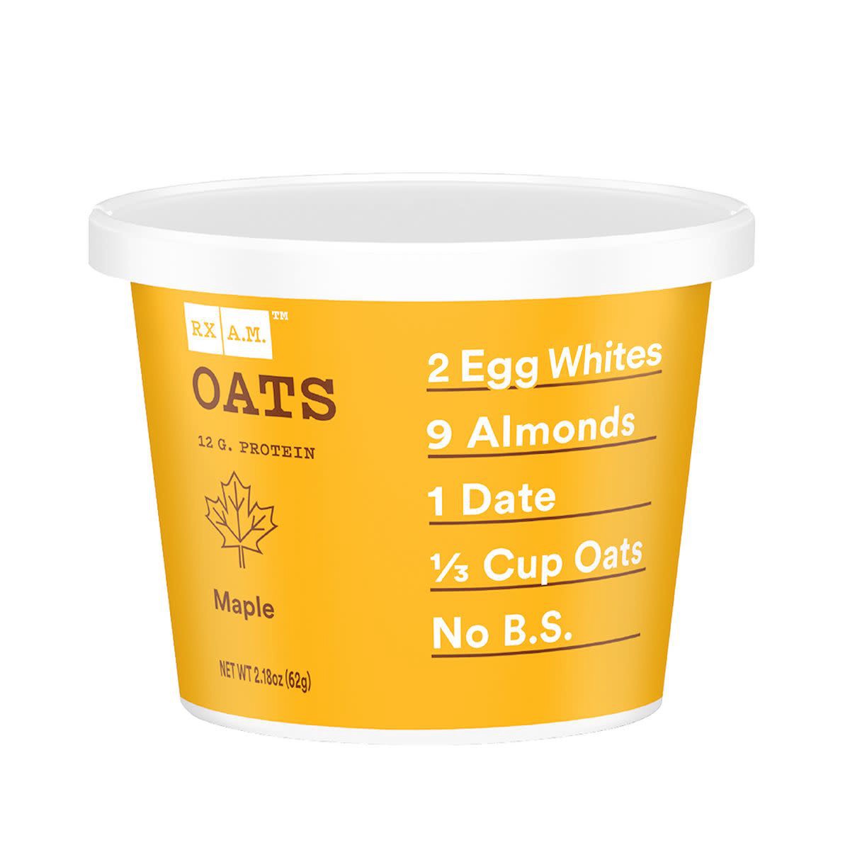 slide 1 of 9, RX A.M. Oats Oat Cup, Maple, 12g Protein, 2.18oz Cup, 1 Count, 2.18 oz