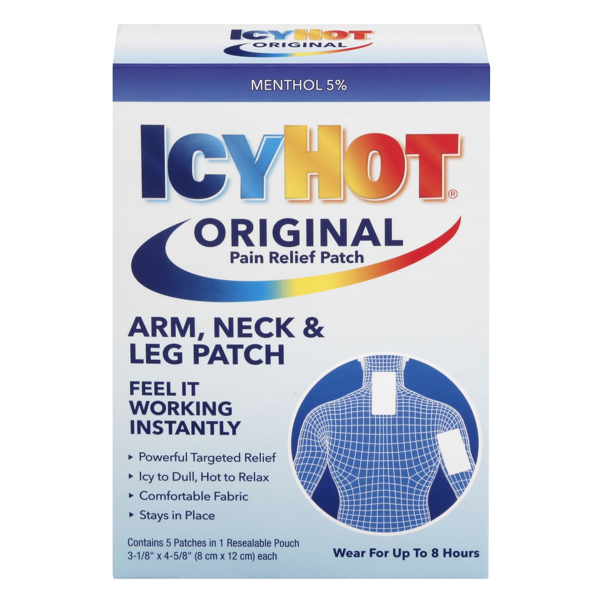 slide 1 of 3, Icy Hot Medicated Patch for Arm, Neck, and Leg, 5 ct