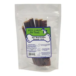 Five Lakes Pet Treats 5-6" Beef Gullet Round Dog Treat, 8 ct.