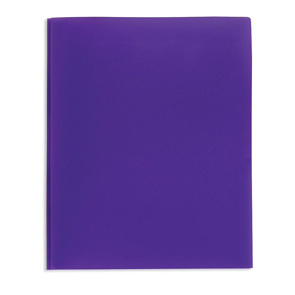 slide 1 of 1, Office Depot Brand School-Grade 3-Prong Poly Folder, Letter Size, Purple, 1 ct