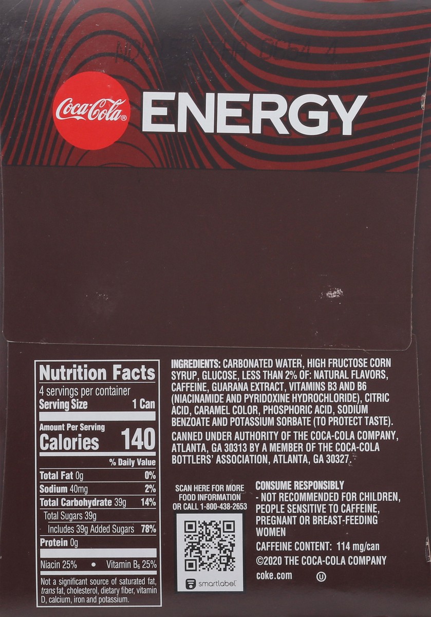 slide 12 of 12, Coca-Cola 4 Pack Energy Drink 4 ea - 4 ct, 4 ct