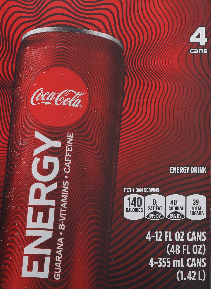 slide 1 of 12, Coca-Cola 4 Pack Energy Drink 4 ea - 4 ct, 4 ct