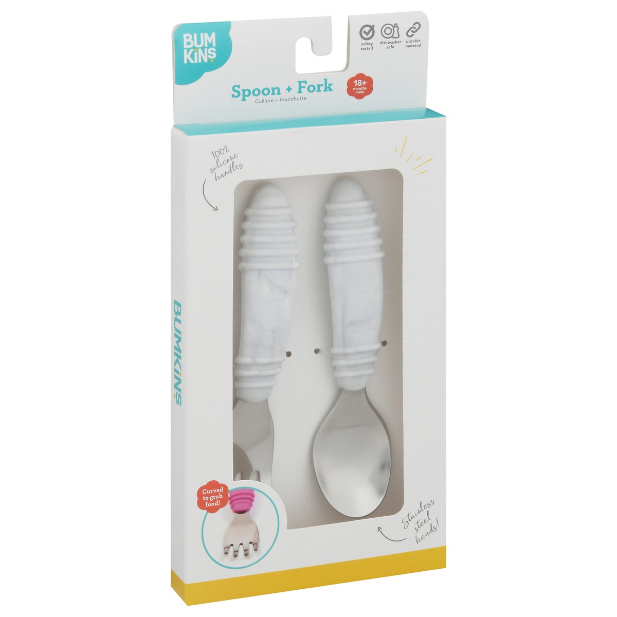 Bumkins Toddler Spoon and Fork - Gray