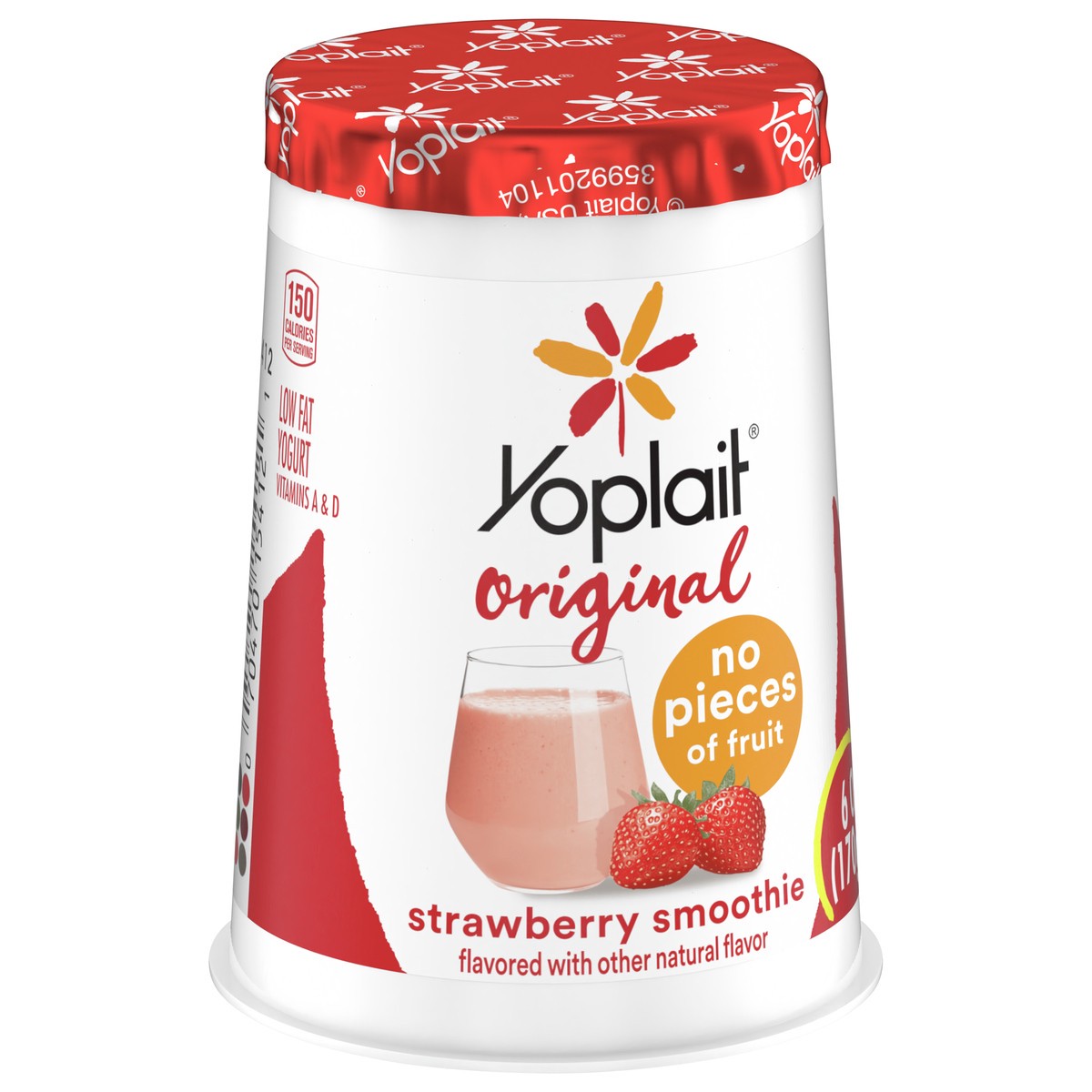 slide 2 of 11, Yoplait Original Strawberry Smoothie Low Fat Yogurt, 6 OZ Yogurt Cup, 6 oz