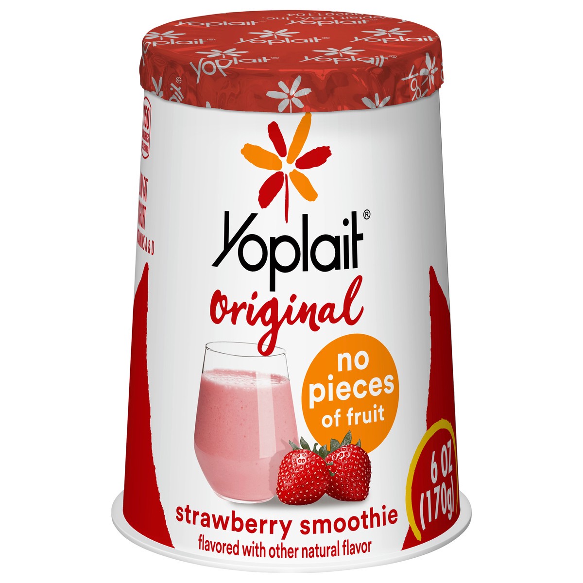 slide 1 of 1, Yoplait Original Strawberry Smoothie Low Fat Yogurt, 6 OZ Yogurt Cup, 6 oz