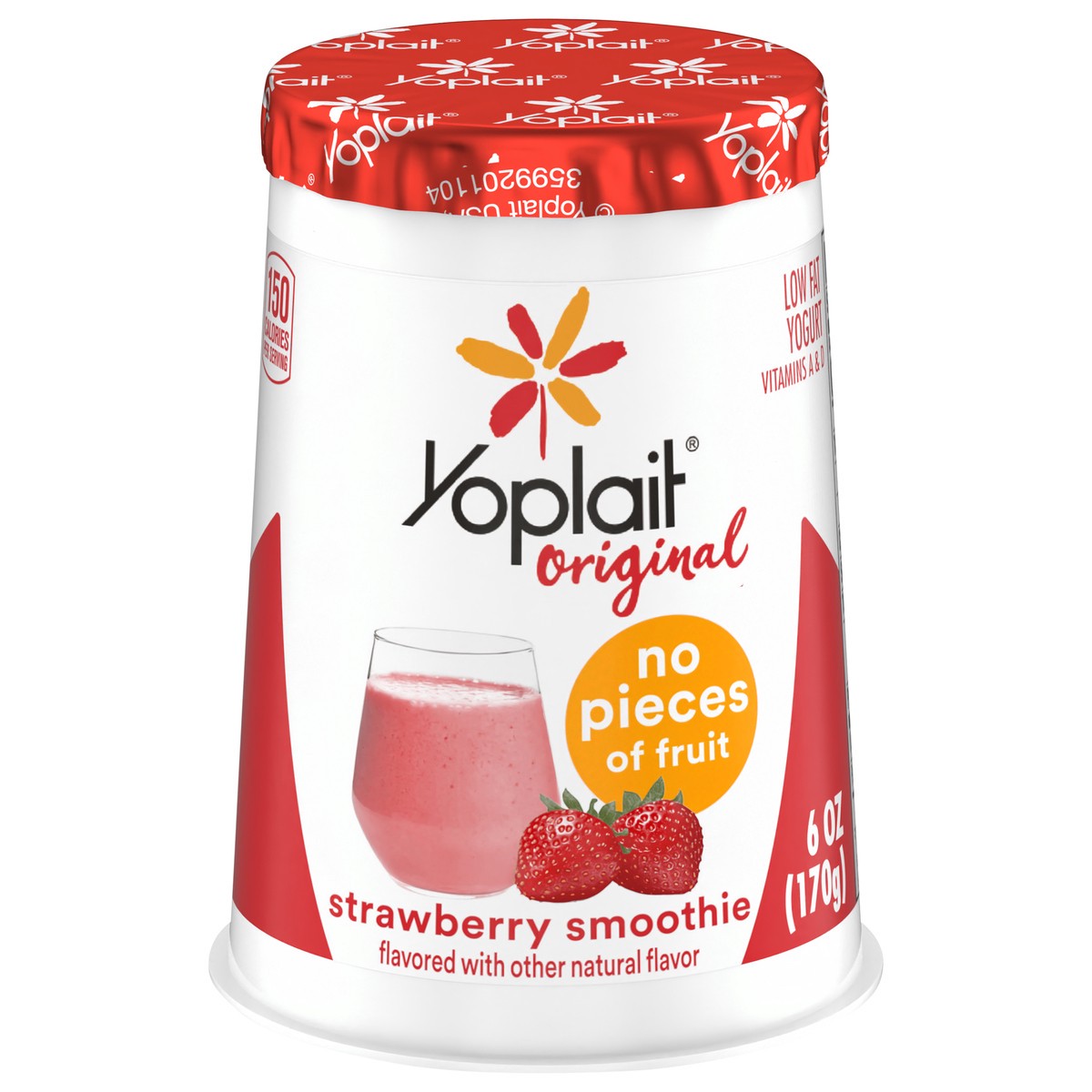 slide 1 of 11, Yoplait Original Strawberry Smoothie Low Fat Yogurt, 6 OZ Yogurt Cup, 6 oz