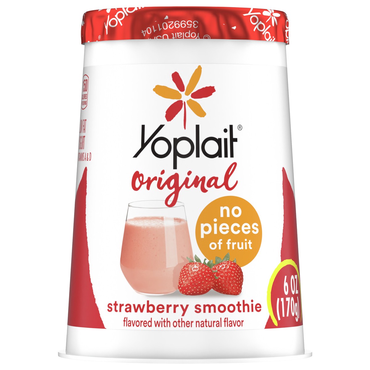 slide 5 of 11, Yoplait Original Strawberry Smoothie Low Fat Yogurt, 6 OZ Yogurt Cup, 6 oz