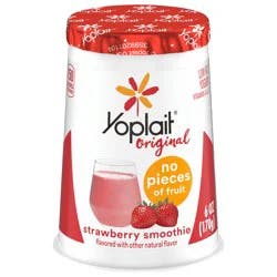 Yoplait Original Strawberry Smoothie Low Fat Yogurt, 6 OZ Yogurt Cup