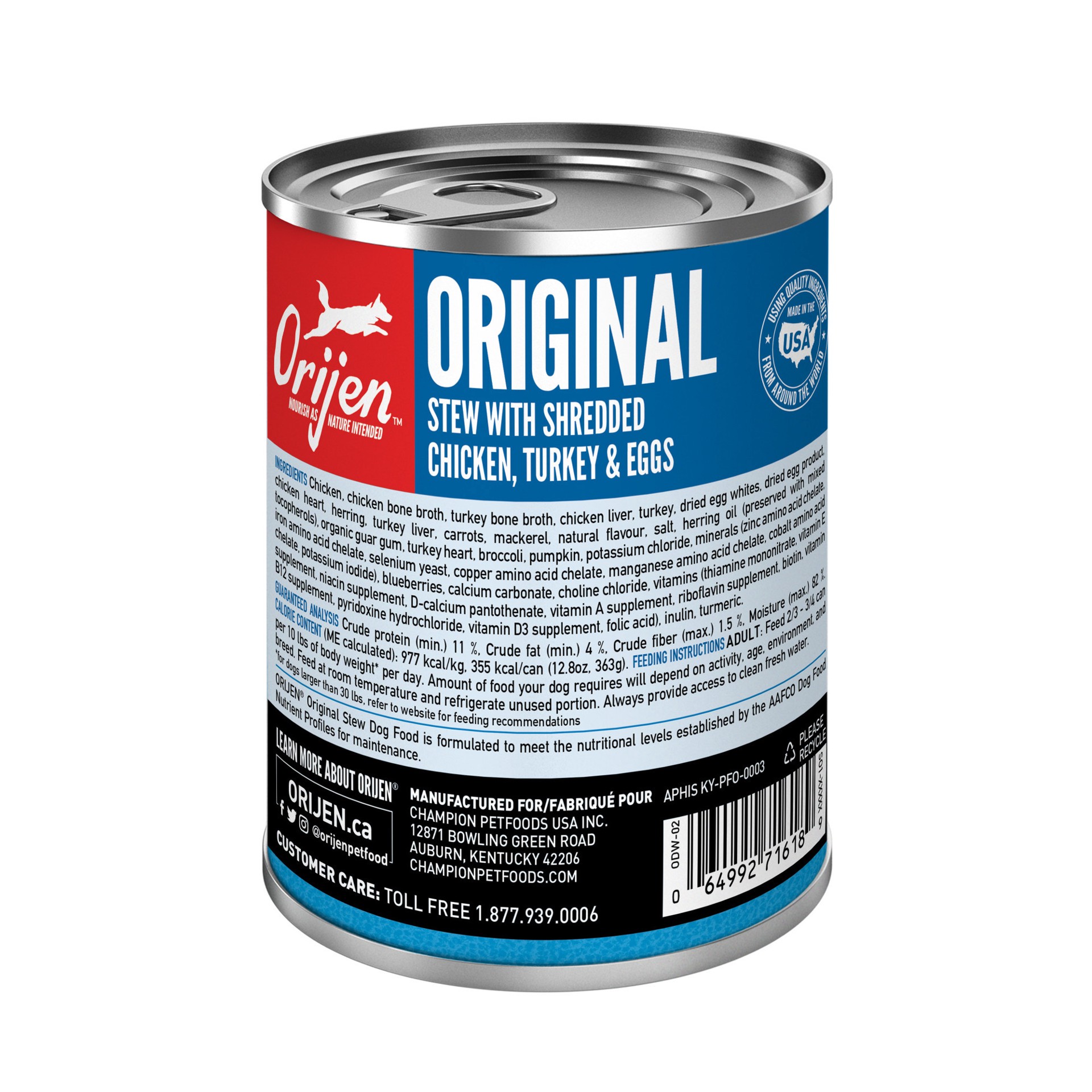 slide 3 of 5, ORIJEN Premium Wet Dog Food Original Stew, 12.8oz, case of 12 cans, 12.8 oz