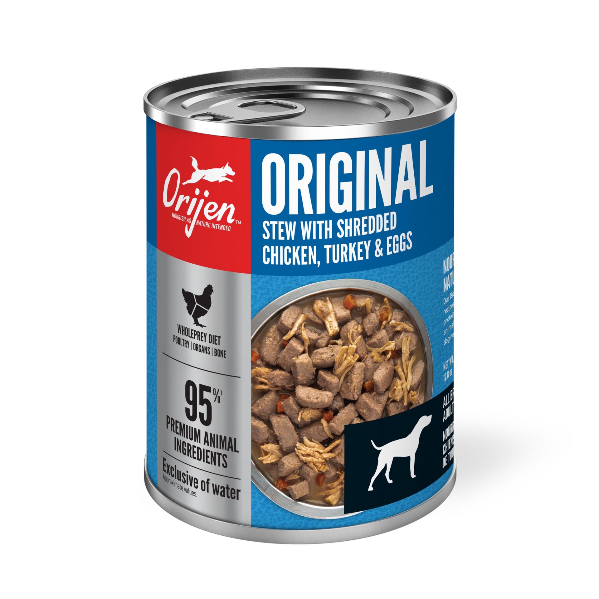 slide 1 of 5, ORIJEN Premium Wet Dog Food Original Stew, 12.8oz, case of 12 cans, 12.8 oz
