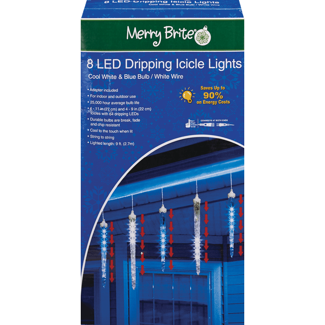 slide 1 of 1, 8Pcs Led Dripping Icicle Lights, 1 ct