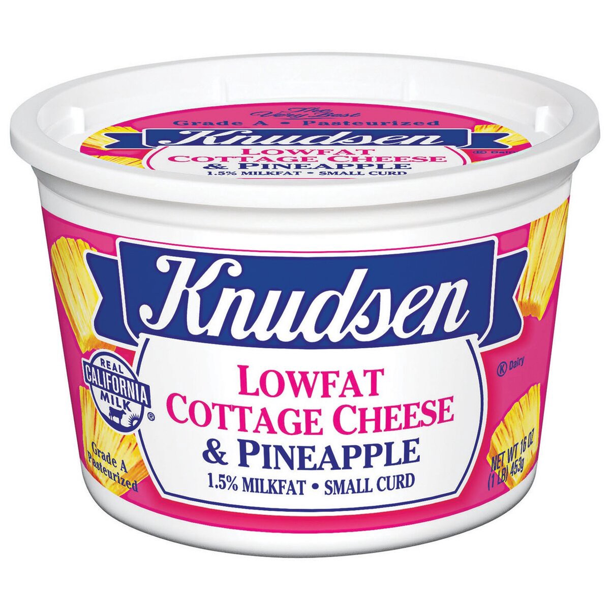 slide 1 of 2, KNUDSEN Low Fat Cottage Cheese & Pineapple, 16 oz