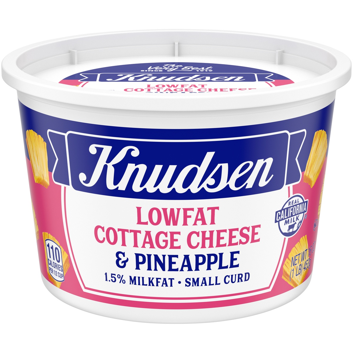 slide 1 of 6, Knudsen Lowfat Small Curd Cottage Cheese & Pineapple with 1.5% Milkfat Tub, 16 oz