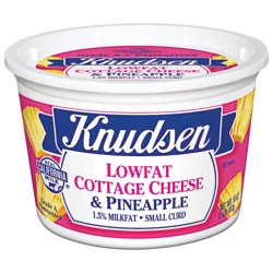 Knudsen Lowfat Small Curd Cottage Cheese & Pineapple with 1.5% Milkfat, 16 oz Tub