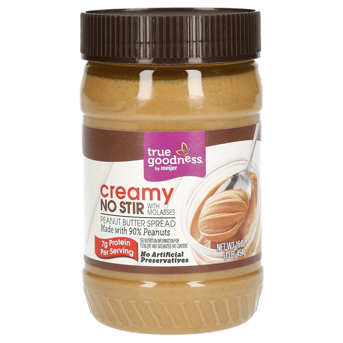 slide 1 of 5, True Goodness No Stir Creamy Peanut Butter Spread, 16 oz