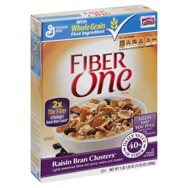 slide 1 of 1, Fiber One Cereal Raisin Bran Clusters, 17.25 oz