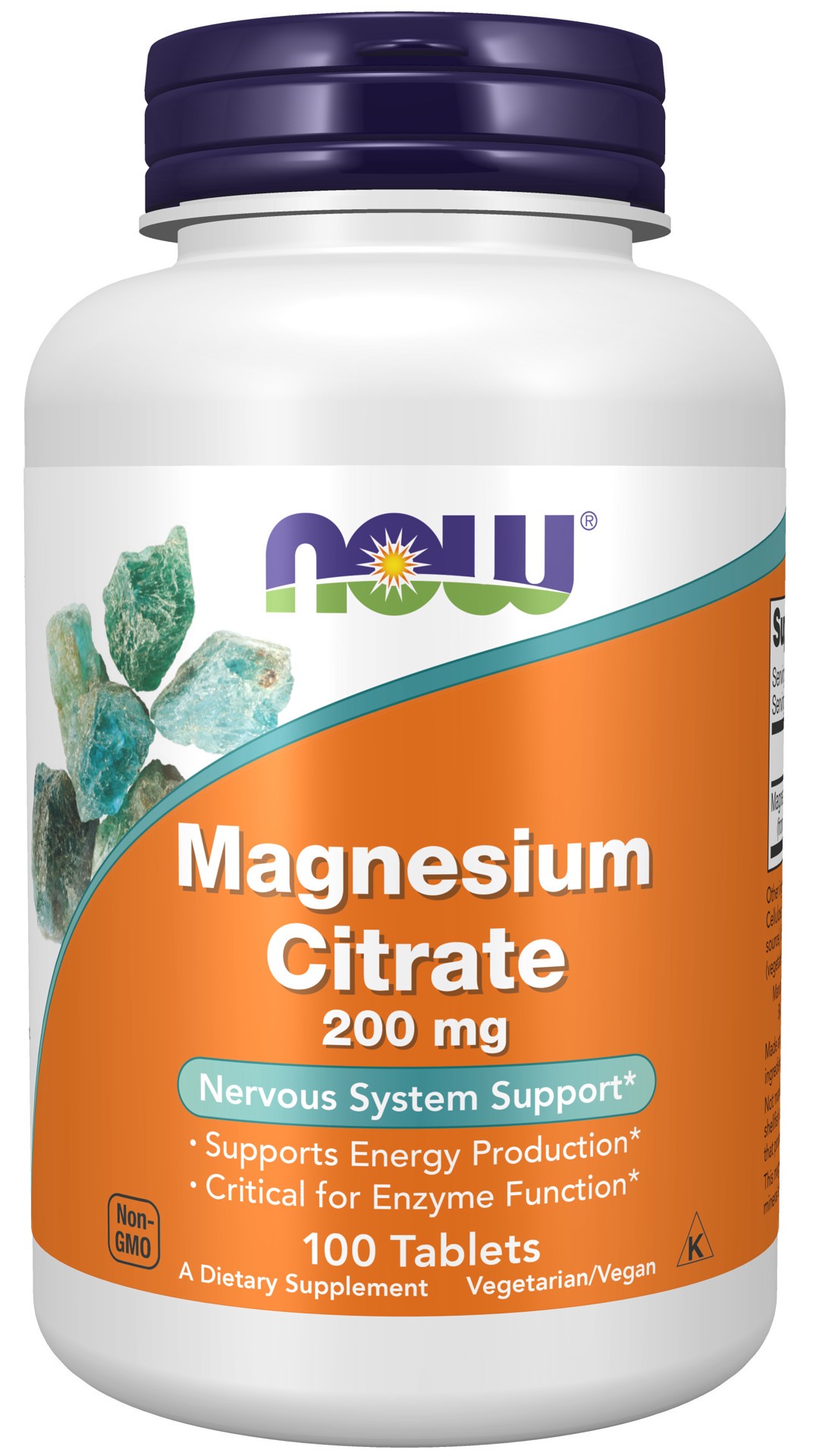 slide 1 of 4, NOW Magnesium Citrate 200 mg - 100 Tablets, 100 ct