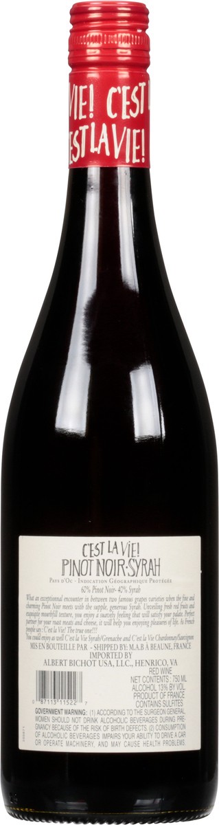 slide 7 of 12, Cest la Vie Pinot Noir Syrah 750 ml Bottle, 750 ml