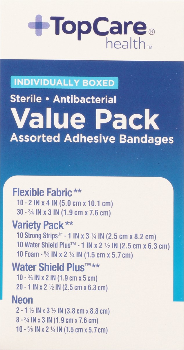 slide 10 of 15, TopCare Health Value Pack Assorted Adhesive Bandages 120 ea, 120 ct