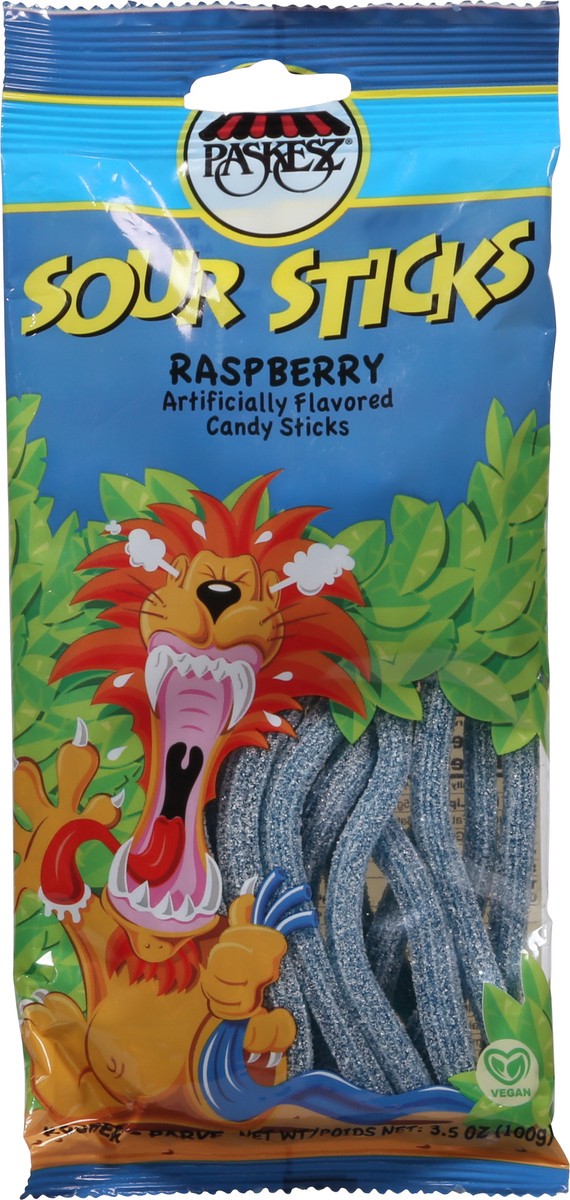 slide 3 of 9, Paskesz Sour Sticks Raspberry - 3.5 Oz, 3.5 oz