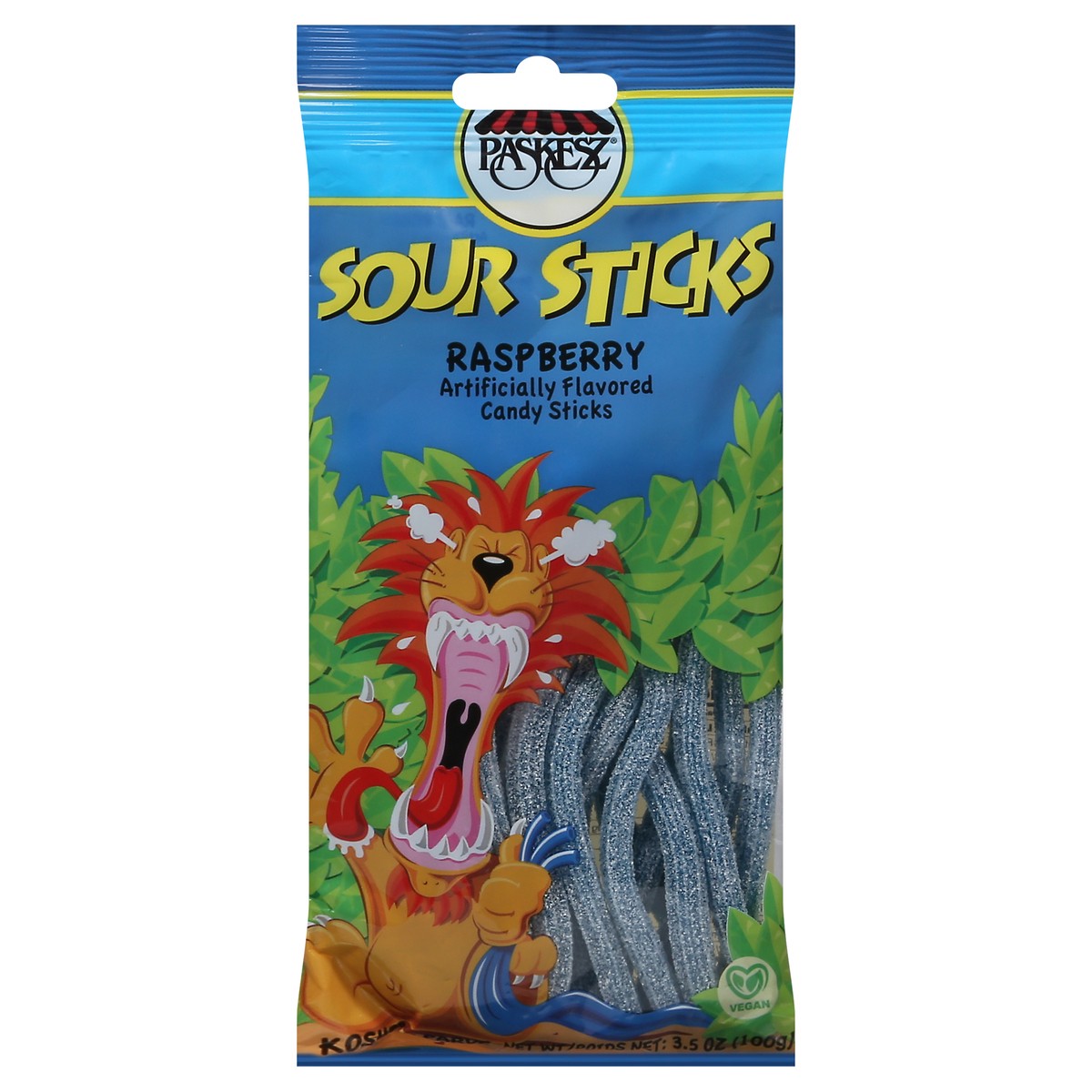 slide 1 of 9, Paskesz Sour Sticks Raspberry - 3.5 Oz, 3.5 oz