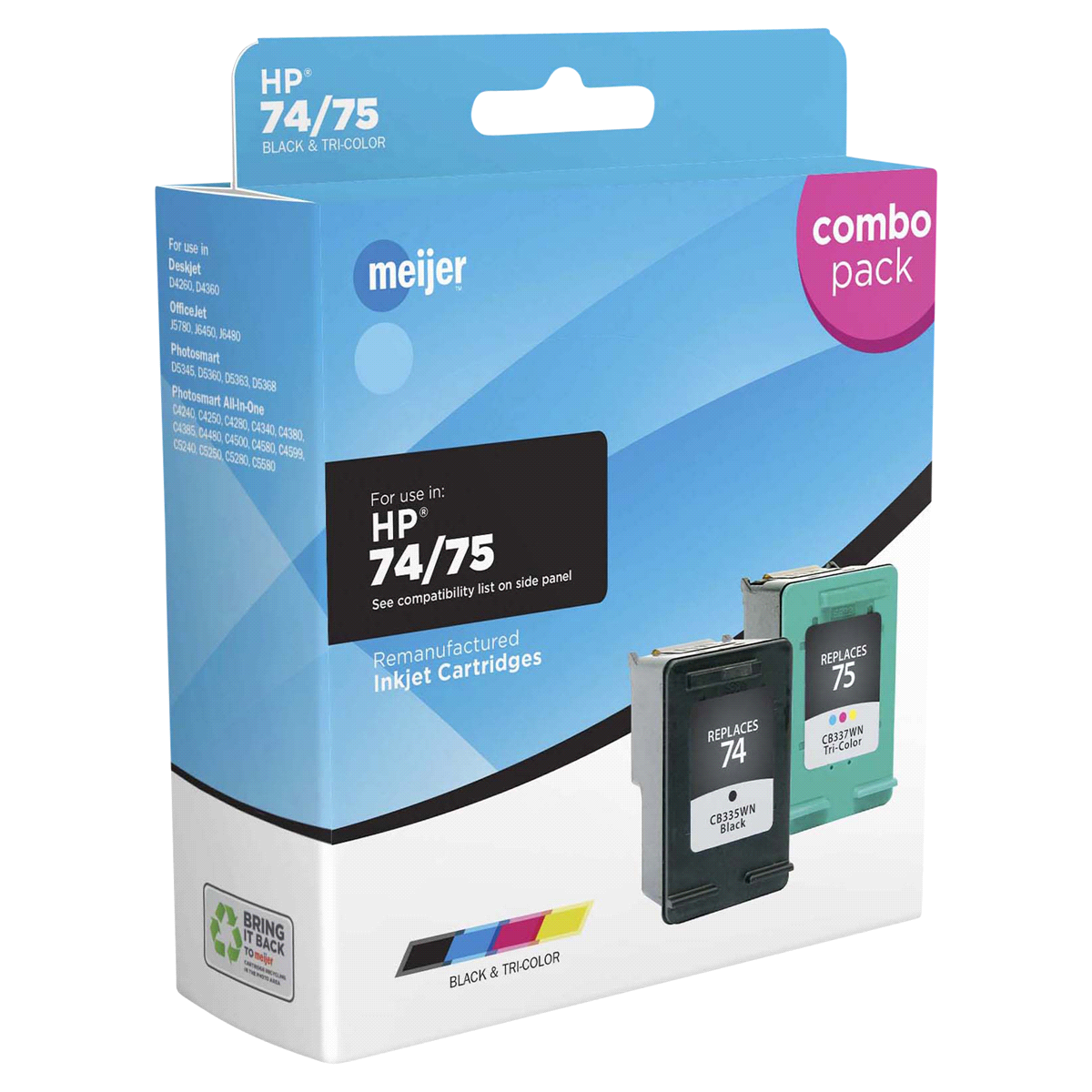 slide 1 of 1, Meijer Brand Remanufactured Ink Cartridge, replacement for HP 74/HP 75, 1 ct