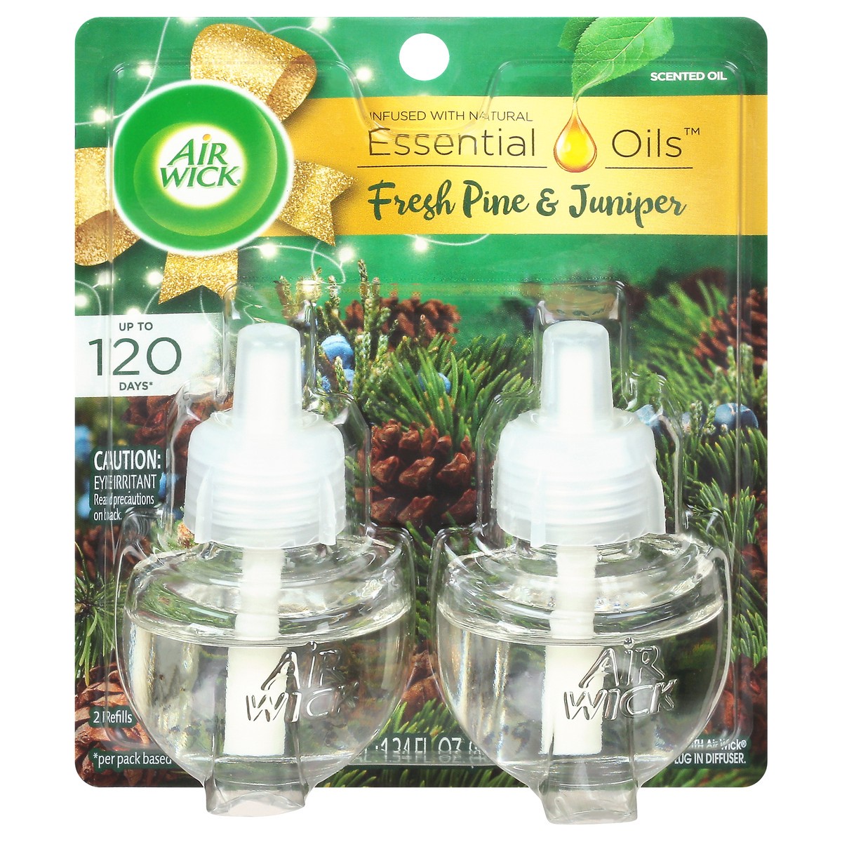 slide 1 of 11, Air Wick Plug in Scented Oil Refill, 2 ct, Fresh Pine and Juniper, Air Freshener, Essential Oils, Fall Scent, Fall decor, 2 ct