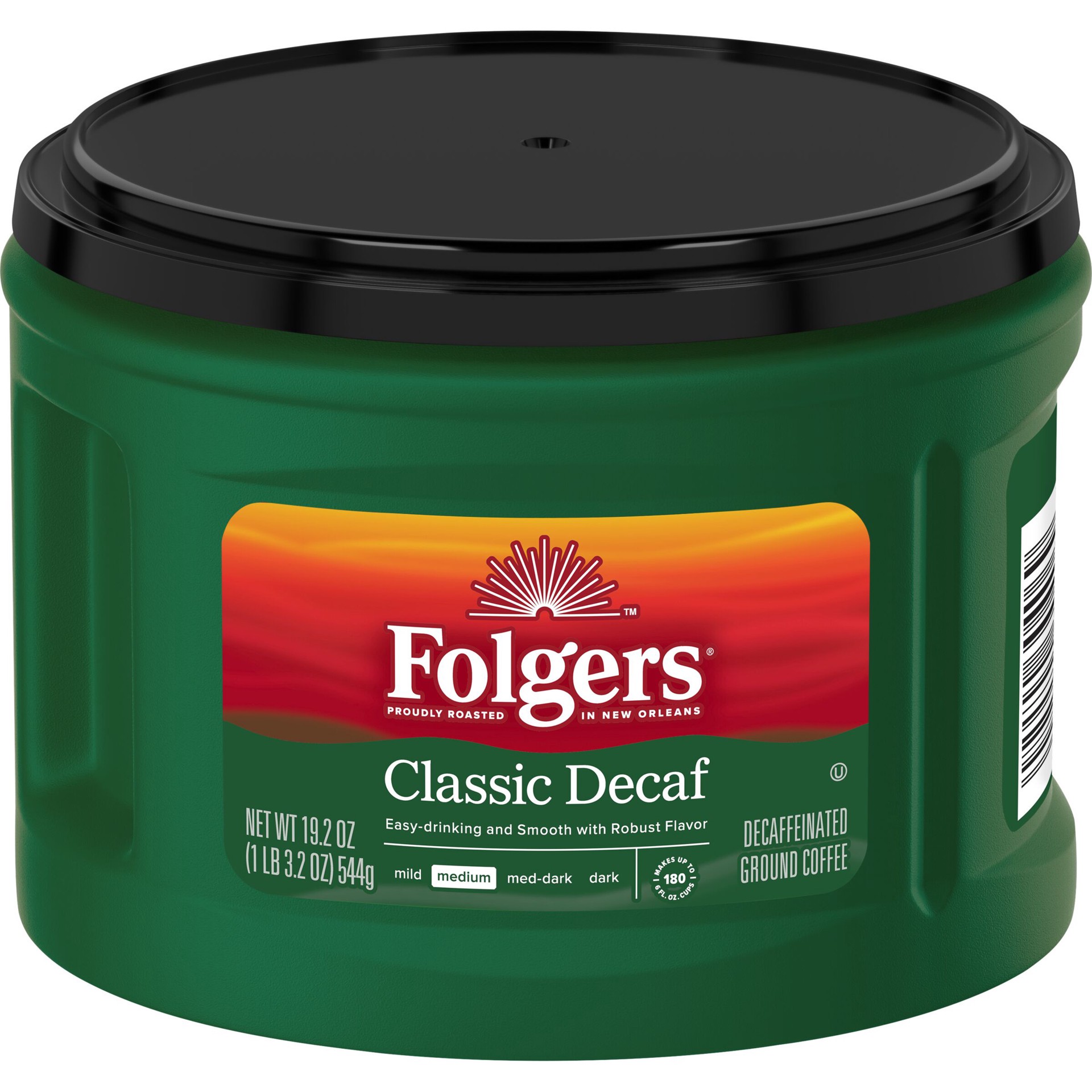 slide 5 of 6, Folgers Coffee, Decaf Classic Roast, 19.2 oz